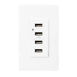Beyaz USB Duvar Sokak, USB Elektrik Sokak 2 Duvar Plakalı 4 USB Port