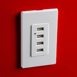 Beyaz USB Duvar Sokak, USB Elektrik Sokak 2 Duvar Plakalı 4 USB Port