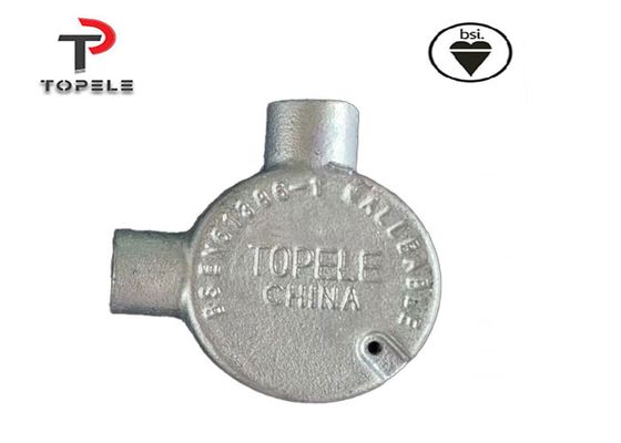 TOPELE BS İki Yolu Dairesel Eğilebilir Alüminyum Junction Kutusu, Galvanizli Elektrik İleti Fittings