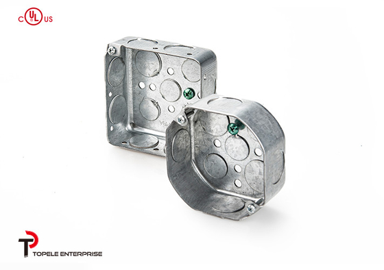 TOPELE 54171, 4 ′′ Sekizgen çelik galvanizli elektrik boru kutuları, 2-1/8 &quot;derin, 1/2 inç Knockou