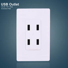 Beyaz 4 USB Portları GFCI Alıcılar Elektrikli USB Sokak Dövizsiz Plakasıyla
