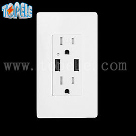Beyaz USB Duvar Sokak, USB Elektrik Sokak 2 Duvar Plakalı 4 USB Port
