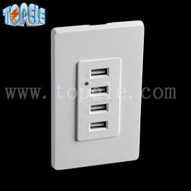 Beyaz USB Duvar Sokak, USB Elektrik Sokak 2 Duvar Plakalı 4 USB Port